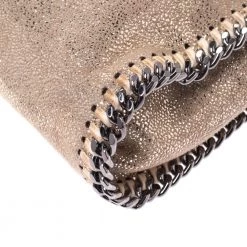 Stella McCartney Metallic Beige Faux Leather Mini Falabella Shoulder Bag For Women -Stella McCartney Sales luxury women stella mccartney used handbags p277460 007