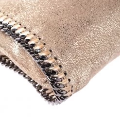 Stella McCartney Metallic Beige Faux Leather Mini Falabella Shoulder Bag For Women -Stella McCartney Sales luxury women stella mccartney used handbags p277460 008