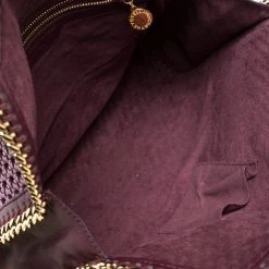 Stella McCartney Purple Woven Faux Leather Falabella Tote For Women -Stella McCartney Sales luxury women stella mccartney used handbags p279730 006