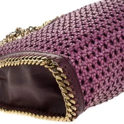 Stella McCartney Purple Woven Faux Leather Falabella Tote For Women -Stella McCartney Sales luxury women stella mccartney used handbags p279730 007