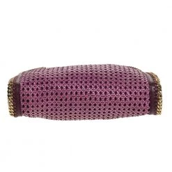 Stella McCartney Purple Woven Faux Leather Falabella Tote For Women -Stella McCartney Sales luxury women stella mccartney used handbags p279730 009