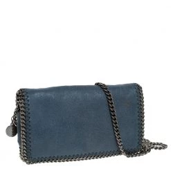 Stella McCartney Blue Faux Leather Falabella Flap Shoulder Bag For Women -Stella McCartney Sales luxury women stella mccartney used handbags p279924 004