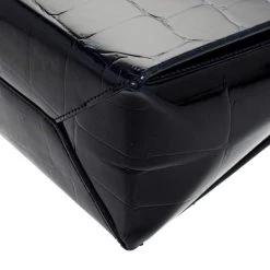 Stella McCartney Black Croc Embossed Leather Shoulder Bag For Women -Stella McCartney Sales luxury women stella mccartney used handbags p281184 1585228531 003