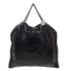Stella McCartney Black Faux Python Embossed Leather Small Falabella Tote For Women -Stella McCartney Sales luxury women stella mccartney used handbags p285577 001