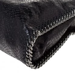 Stella McCartney Black Faux Python Embossed Leather Small Falabella Tote For Women -Stella McCartney Sales luxury women stella mccartney used handbags p285577 004