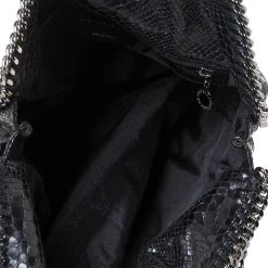 Stella McCartney Black Faux Python Embossed Leather Small Falabella Tote For Women -Stella McCartney Sales luxury women stella mccartney used handbags p285577 006