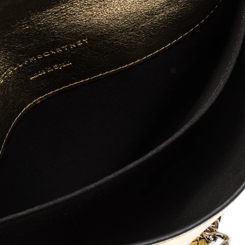 Stella McCartney Metallic Gold Faux Leather Star Flap Shoulder Bag For Women 9 Stella McCartney Metallic Gold Faux Leather Star Flap Shoulder Bag For Women - Image 7