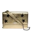 Stella McCartney Metallic Gold Faux Leather Star Flap Shoulder Bag For Women -Stella McCartney Sales luxury women stella mccartney used handbags p285808 007