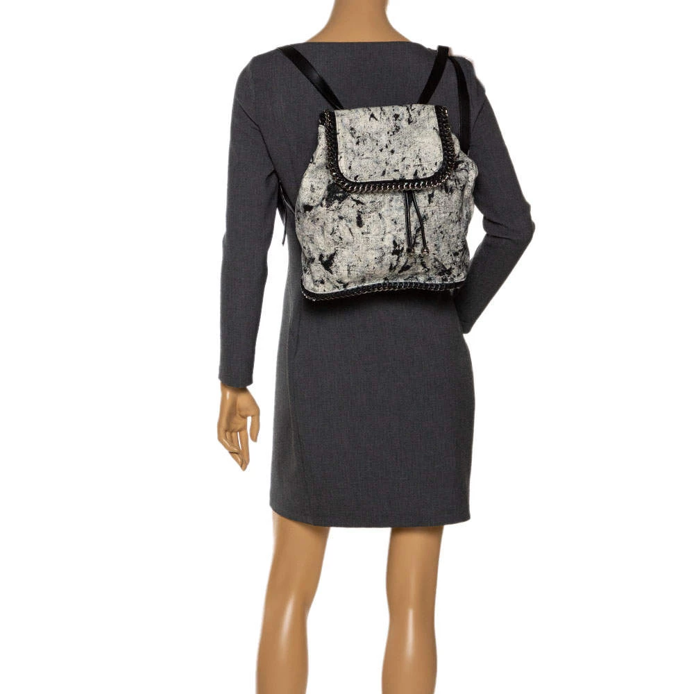 Stella McCartney Grey Canvas And Leather Falabella Backpack For Women 4 Stella McCartney Grey Canvas And Leather Falabella Backpack For Women - Image 2