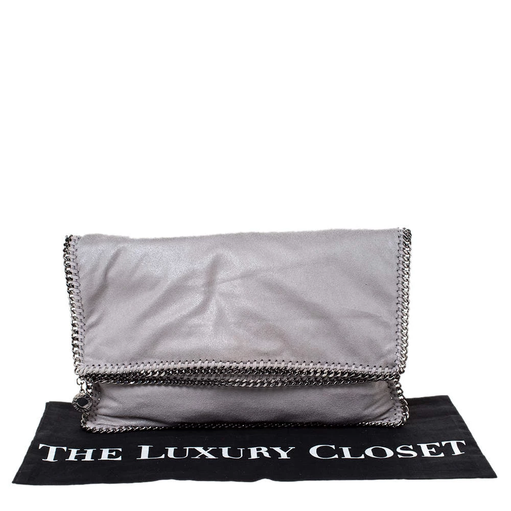 Stella McCartney Grey Faux Leather Falabella Clutch For Women 12 Stella McCartney Grey Faux Leather Falabella Clutch For Women - Image 10