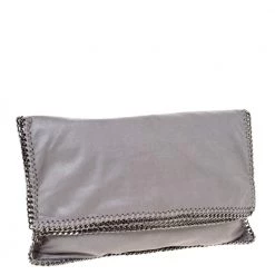 Stella McCartney Grey Faux Leather Falabella Clutch For Women 16 Stella McCartney Grey Faux Leather Falabella Clutch For Women -Stella McCartney Sales luxury women stella mccartney used handbags p286072 004