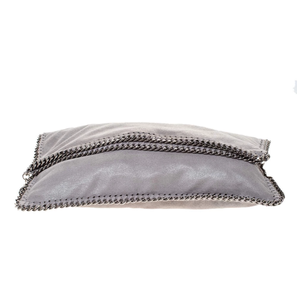 Stella McCartney Grey Faux Leather Falabella Clutch For Women 8 Stella McCartney Grey Faux Leather Falabella Clutch For Women - Image 6