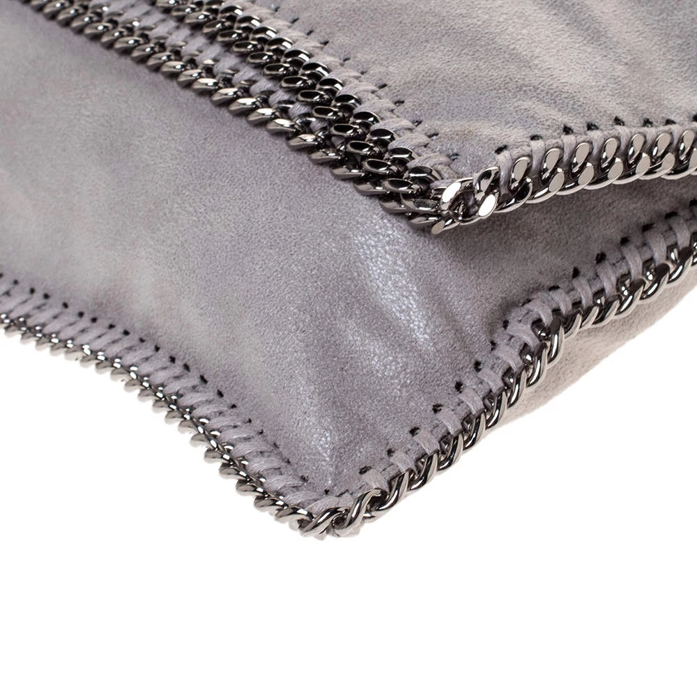 Stella McCartney Grey Faux Leather Falabella Clutch For Women 13 Stella McCartney Grey Faux Leather Falabella Clutch For Women - Image 11