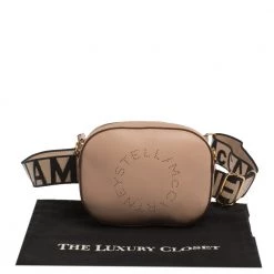 Stella McCartney Beige Perforated Faux Leather Vegetarian Belt Bag For Women -Stella McCartney Sales luxury women stella mccartney used handbags p295786 004