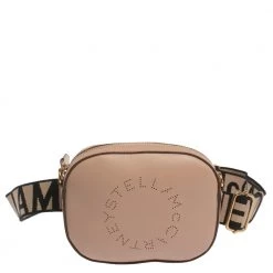Stella McCartney Beige Perforated Faux Leather Vegetarian Belt Bag For Women