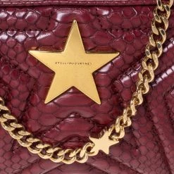 Stella McCartney Red Python Embossed Faux Leather Star Shoulder Bag For Women -Stella McCartney Sales luxury women stella mccartney used handbags p296736 1591616002 003