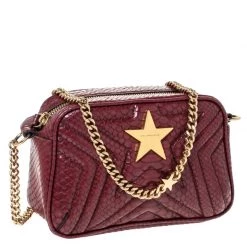 Stella McCartney Red Python Embossed Faux Leather Star Shoulder Bag For Women -Stella McCartney Sales luxury women stella mccartney used handbags p296736 1591616048 004