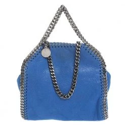 Stella McCartney Blue Faux Leather Tiny Falabella Crossbody Bag For Women