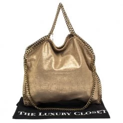 Stella McCartney Gold Faux Leather Small Falabella Tote For Women -Stella McCartney Sales luxury women stella mccartney used handbags p302397 008
