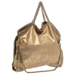 Stella McCartney Gold Faux Leather Small Falabella Tote For Women -Stella McCartney Sales luxury women stella mccartney used handbags p302397 010