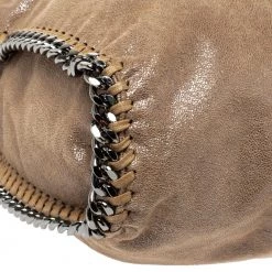 Stella McCartney Metallic Beige Faux Leather Small Falabella Tote For Women -Stella McCartney Sales luxury women stella mccartney used handbags p307895 002