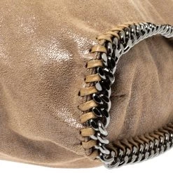 Stella McCartney Metallic Beige Faux Leather Small Falabella Tote For Women -Stella McCartney Sales luxury women stella mccartney used handbags p307895 003