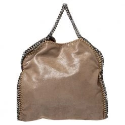 Stella McCartney Metallic Beige Faux Leather Small Falabella Tote For Women -Stella McCartney Sales luxury women stella mccartney used handbags p307895 006