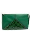 Stella McCartney Green Python Effect And Faux Leather Cavendish Clutch For Women 2 Stella McCartney Green Python Effect And Faux Leather Cavendish Clutch For Women -Stella McCartney Sales luxury women stella mccartney used handbags p309145 007
