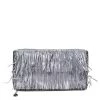 Stella McCartney Silver Faux Leather Falabella Fringed Fold Over Clutch For Women -Stella McCartney Sales luxury women stella mccartney used handbags p309151 003