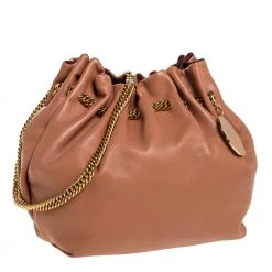 Stella McCartney Light Brown Faux Leather Norma Bucket Bag For Women -Stella McCartney Sales luxury women stella mccartney used handbags p316915 003