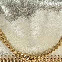 Stella McCartney Metallic Gold Faux Leather Falabella Flap Crossbody Bag For Women -Stella McCartney Sales luxury women stella mccartney used handbags p322899 011