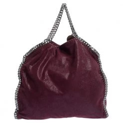 Stella McCartney Burgundy Faux Leather Small Falabella Tote For Women -Stella McCartney Sales luxury women stella mccartney used handbags p324851 004