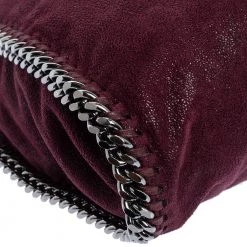 Stella McCartney Burgundy Faux Leather Small Falabella Tote For Women -Stella McCartney Sales luxury women stella mccartney used handbags p324851 011