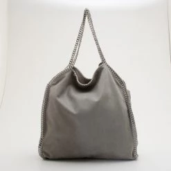 Stella McCartney Grey Faux Suede Falabella Shoulder Bag For Women 15 Stella McCartney Grey Faux Suede Falabella Shoulder Bag For Women -Stella McCartney Sales luxury women stella mccartney used handbags p32921 004