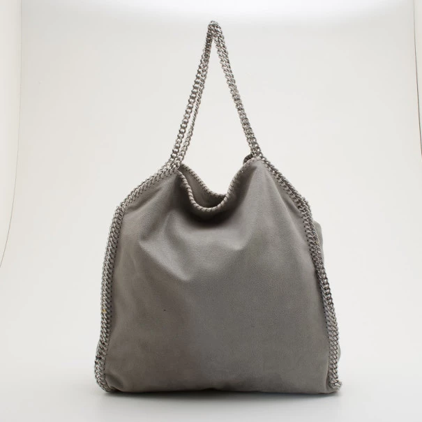 Stella McCartney Grey Faux Suede Falabella Shoulder Bag For Women 6 Stella McCartney Grey Faux Suede Falabella Shoulder Bag For Women - Image 4