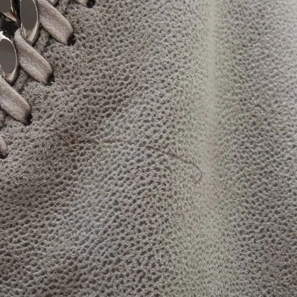 Stella McCartney Grey Faux Suede Falabella Shoulder Bag For Women 8 Stella McCartney Grey Faux Suede Falabella Shoulder Bag For Women - Image 6