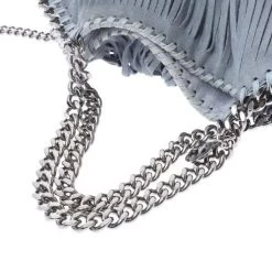Stella McCartney Blue Fringe Leather Shoulder Bag For Women -Stella McCartney Sales luxury women stella mccartney used handbags p331516 002