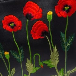 Stella McCartney Black Floral Embroidered Faux Leather Botanical Zip Clutch For Women -Stella McCartney Sales luxury women stella mccartney used handbags p347413 002