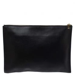 Stella McCartney Black Floral Embroidered Faux Leather Botanical Zip Clutch For Women -Stella McCartney Sales luxury women stella mccartney used handbags p347413 004