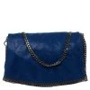 Stella McCartney Blue Faux Leather Large Falabella Flap Shoulder Bag For Women -Stella McCartney Sales luxury women stella mccartney used handbags p347426 007