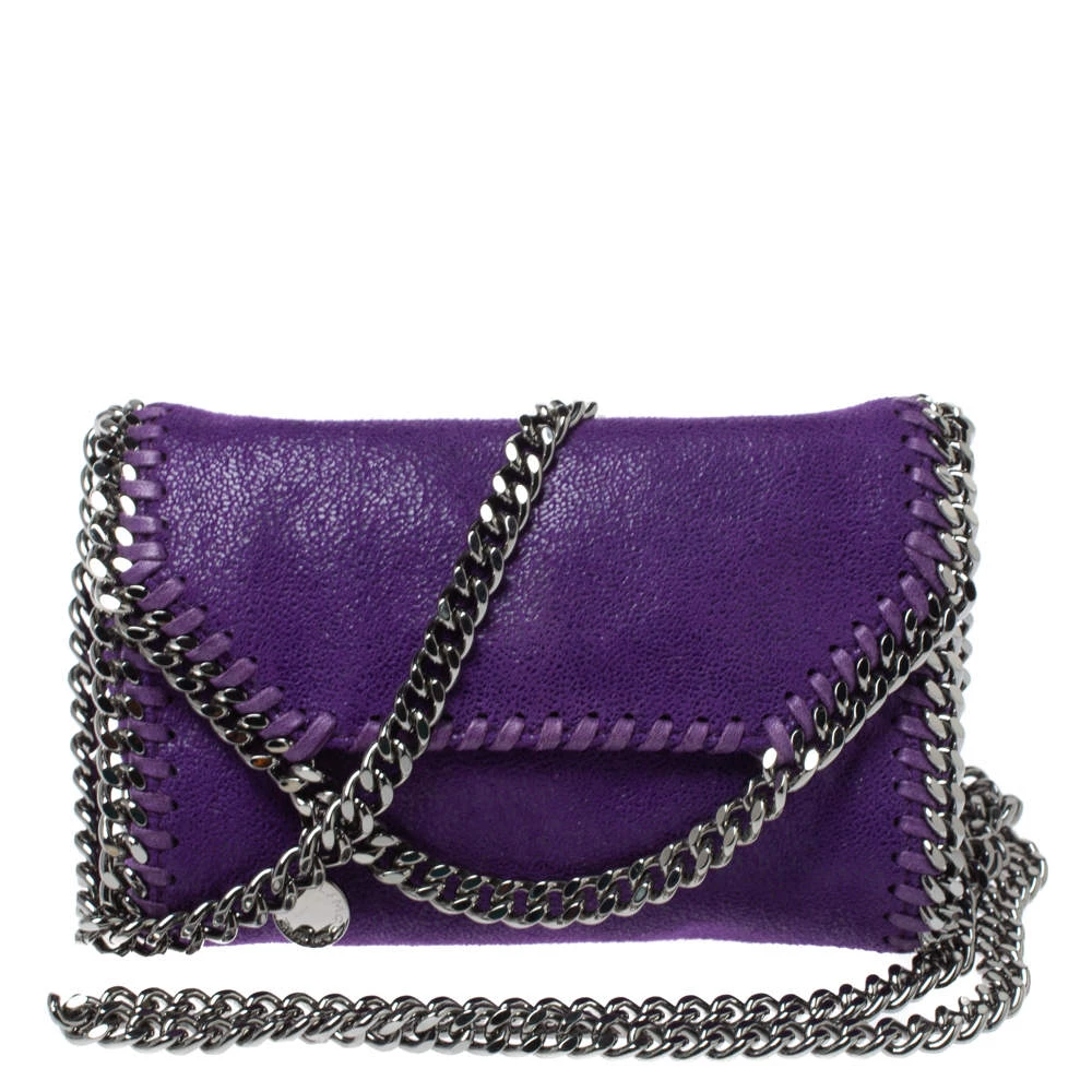 Stella McCartney Purple Faux Leather Mini Falabella Crossbody Bag For Women 3 Stella McCartney Purple Faux Leather Mini Falabella Crossbody Bag For Women