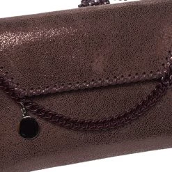Stella McCartney Metallic Brown Faux Leather Mini Falabella Crossbody Bag For Women -Stella McCartney Sales luxury women stella mccartney used handbags p349418 008