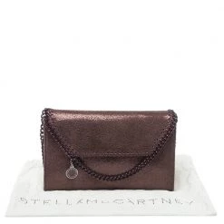Stella McCartney Metallic Brown Faux Leather Mini Falabella Crossbody Bag For Women -Stella McCartney Sales luxury women stella mccartney used handbags p349418 010