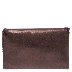 Stella McCartney Metallic Brown Faux Leather Mini Falabella Crossbody Bag For Women -Stella McCartney Sales luxury women stella mccartney used handbags p349418 013