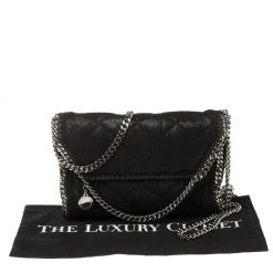 Stella McCartney Black Faux Leather Mini Falabella Shoulder Bag For Women -Stella McCartney Sales luxury women stella mccartney used handbags p350369 002