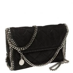 Stella McCartney Black Faux Leather Mini Falabella Shoulder Bag For Women -Stella McCartney Sales luxury women stella mccartney used handbags p350369 004