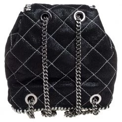Stella McCartney Black Faux Leather Mini Falabella Backpack For Women -Stella McCartney Sales luxury women stella mccartney used handbags p350370 002
