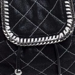 Stella McCartney Black Faux Leather Mini Falabella Backpack For Women -Stella McCartney Sales luxury women stella mccartney used handbags p350370 008