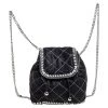 Stella McCartney Black Faux Leather Mini Falabella Backpack For Women