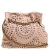 Stella McCartney Peach Faux Leather Laser Cut Norma Shoulder Bag For Women